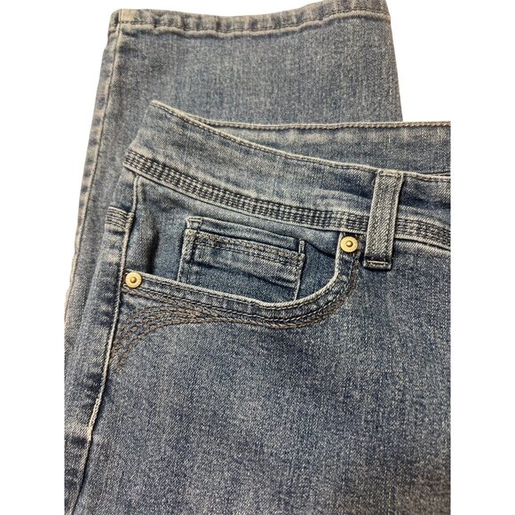 Style & Co Straight Leg Blue Denim Jeans Womens Cotton Blend Stretch Sz 16 Short - Picture 2 of 5